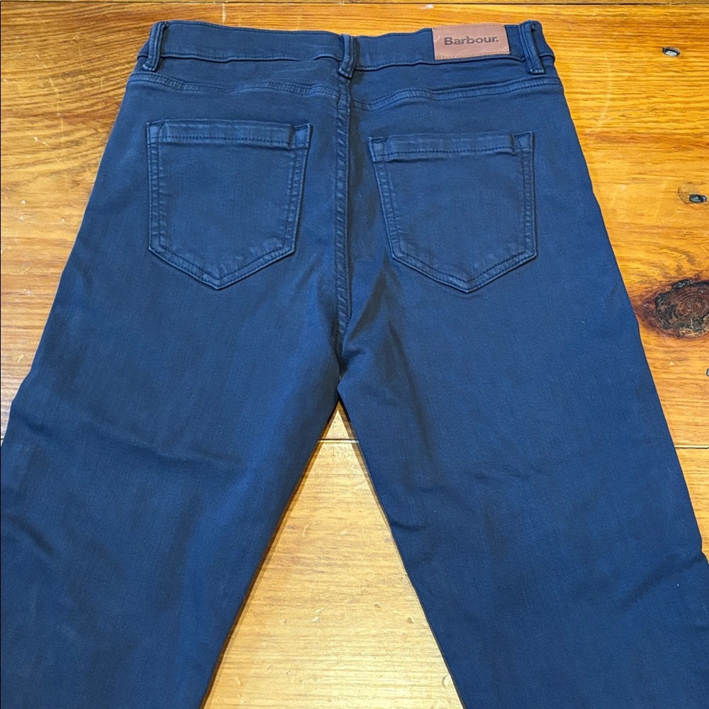 BARBOUR Women's Classic Navy Blue Essential Slim Trousers Stretchy Skinny Fit
